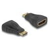 DELOCK αντάπτορας HDMI σε HDMI mini 65244, gold plated, μαύρος | Καλώδια - Αντάπτορες | elabstore.gr