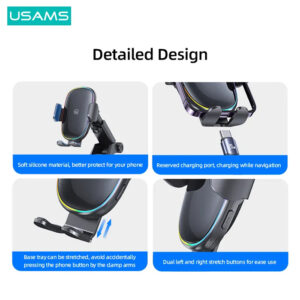 USAMS ασύρματος φορτιστής & βάση αυτοκινήτου US-CD187, 15W, μαύρος | eLabstore.gr USAMS ασύρματος φορτιστής & βάση αυτοκινήτου US-CD187, 15W, μαύρος | eLabstore.gr