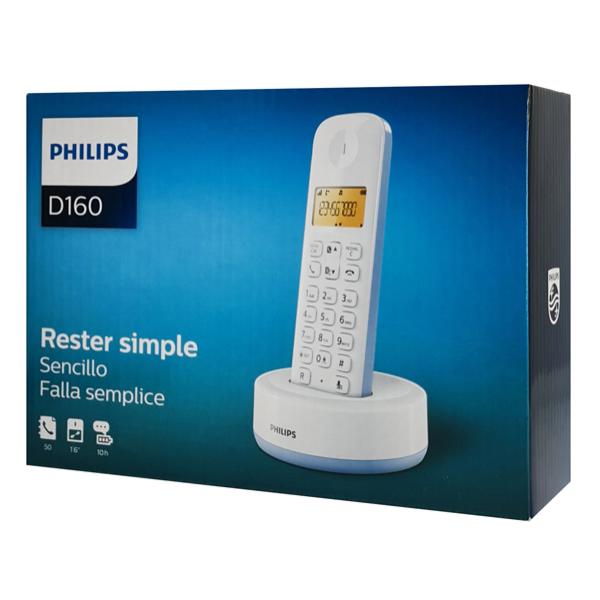 PHILIPS ασύρματο τηλέφωνο D1601S-34, με ελληνικό μενού, λευκό-μπλε | eLabstore.gr PHILIPS ασύρματο τηλέφωνο D1601S-34, με ελληνικό μενού, λευκό-μπλε | Τηλεφωνία | elabstore.gr