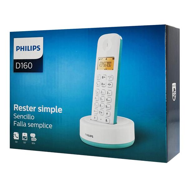 PHILIPS ασύρματο τηλέφωνο D1601T-34, με ελληνικό μενού, λευκό-πράσινο | eLabstore.gr PHILIPS ασύρματο τηλέφωνο D1601T-34, με ελληνικό μενού, λευκό-πράσινο | Τηλεφωνία | elabstore.gr
