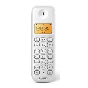 PHILIPS ασύρματο τηλέφωνο D1601W-34, με ελληνικό μενού, λευκό | Τηλεφωνία | elabstore.gr