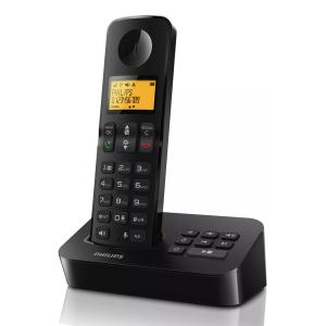 PHILIPS ασύρματο τηλέφωνο D2651B-34, με ελληνικό μενού, μαύρο | Τηλεφωνία | elabstore.gr