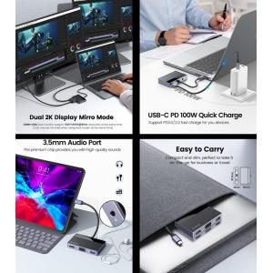 ORICO docking station DM-5P, USB/USB-C/HDMI/VGA/3.5mm, 4K, 100W, μαύρο | Συνοδευτικά PC | elabstore.gr