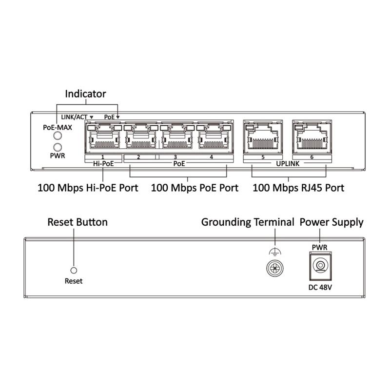 HIKVISION Managed switch DS-3E1106HP-EI, 4x PoE & 2x RJ45 ports, 100Mbps | eLabstore.gr HIKVISION Managed switch DS-3E1106HP-EI, 4x PoE & 2x RJ45 ports, 100Mbps | Κάμερες Ασφαλείας | elabstore.gr