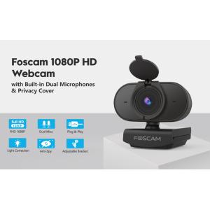 FOSCAM web κάμερα W25, USB, 2MP, Full HD, mic, 84° γωνία θέασης, μαύρη | Συνοδευτικά PC | elabstore.gr