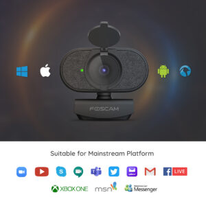 FOSCAM web κάμερα W41, USB, 4MP, 2K, μικρόφωνο, 84° γωνία θέασης, μαύρη | Συνοδευτικά PC | elabstore.gr