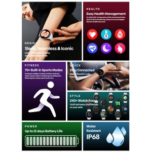 ZEBLAZE smartwatch GTR 3, 1.32", IP68, heart rate, ηχείο & mic, μαύρο | Mobile Συσκευές | elabstore.gr