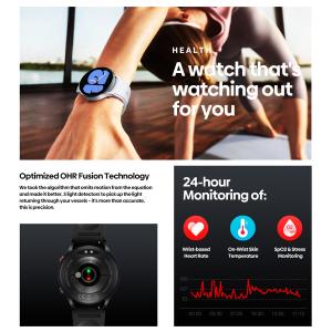 ZEBLAZE smartwatch GTR 3, 1.32", IP68, heart rate, ηχείο & mic, μαύρο | Mobile Συσκευές | elabstore.gr