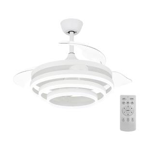 POWERTECH ανεμιστήρας οροφής HLL-0107 με LED φως, 72W, Φ106x50cm, λευκός | Φωτισμός | elabstore.gr