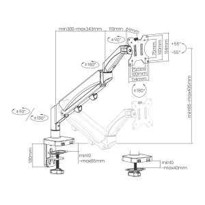 BRATECK βάση γραφείου LDT56-C012 για οθόνη 17"-32", έως 9kg | Εικόνα & Ήχος | elabstore.gr