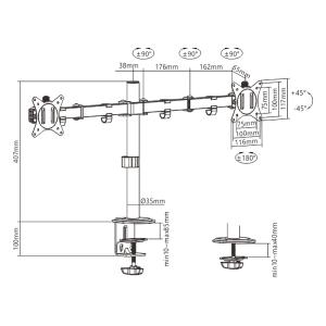 BRATECK βάση γραφείου LDT66-C024 για 2 οθόνες 17"-32", έως 9kg ανά οθόνη | eLabstore.gr BRATECK βάση γραφείου LDT66-C024 για 2 οθόνες 17"-32", έως 9kg ανά οθόνη | Εικόνα & Ήχος | elabstore.gr