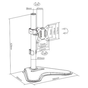 BRATECK βάση γραφείου LDT66-T01 για οθόνη 17"-32", έως 9kg | Εικόνα & Ήχος | elabstore.gr