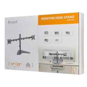 BRATECK βάση γραφείου LDT66-T024 για 2 οθόνες 17"-32", έως 9kg ανά οθόνη | eLabstore.gr