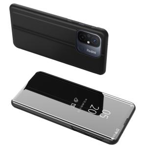 POWERTECH θήκη Clear view MOB-1861, Xiaomi Redmi 11A/12C/Poco C55, μαύρη | Αξεσουάρ κινητών | elabstore.gr