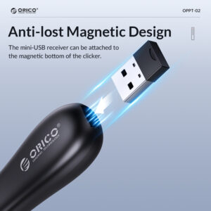 ORICO presenter OPPT-02 με laser & πλήκτρα, επαναφορτιζόμενο, 50m, μαύρο | Εικόνα & Ήχος | elabstore.gr