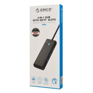 ORICO USB hub PAPW3AT-U3 με SD/micro SD/3x USB θύρες, 5Gbps, μαύρο | Συνοδευτικά PC | elabstore.gr