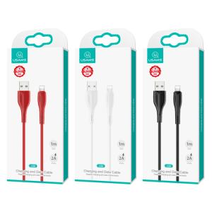 USAMS καλώδιο Lightning σε USB US-SJ371, 2A, 1m, μαύρο | Καλώδια - Αντάπτορες | elabstore.gr