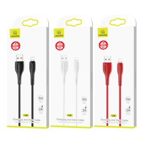 USAMS καλώδιο Lightning σε USB US-SJ371, 2A, 1m, κόκκινο | Καλώδια - Αντάπτορες | elabstore.gr