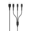 USAMS καλώδιο USB σε USB-C/Lightning/Micro USB US-SJ374, 2A, 1m, μαύρο | Καλώδια - Αντάπτορες | elabstore.gr