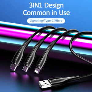 USAMS καλώδιο USB σε USB-C/Lightning/Micro USB US-SJ374, 2A, 1m, μαύρο | Καλώδια - Αντάπτορες | elabstore.gr
