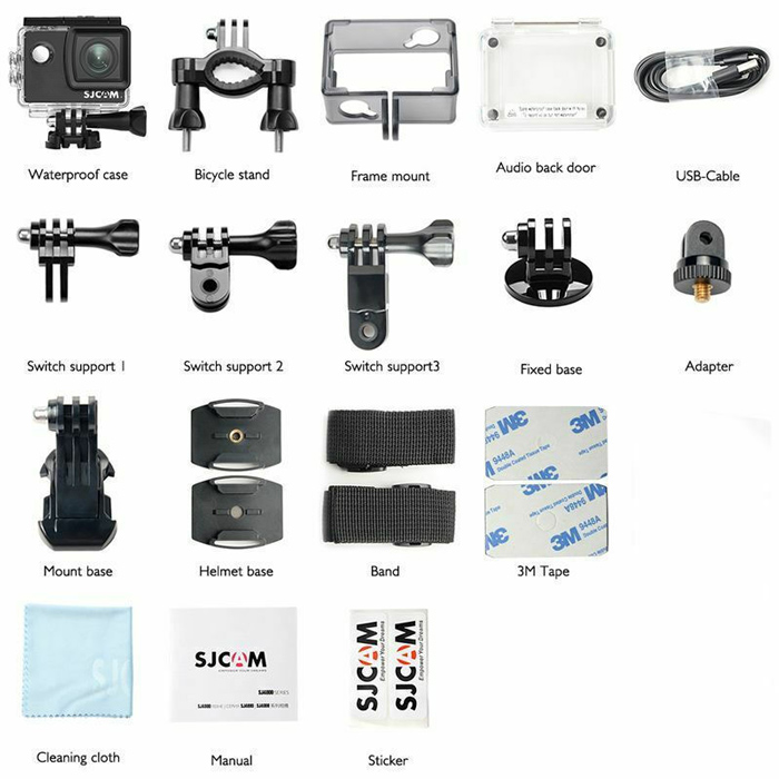 SJCAM action camera SJ4000-WIFI, 2" LCD, 4K, 12MP, αδιάβροχη, μαύρη | eLabstore.gr SJCAM action camera SJ4000-WIFI, 2" LCD, 4K, 12MP, αδιάβροχη, μαύρη - Image 6