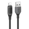 USAMS καλώδιο Lightning σε USB US-SJ595, 2.4A, 1m, μαύρο | Καλώδια - Αντάπτορες | elabstore.gr