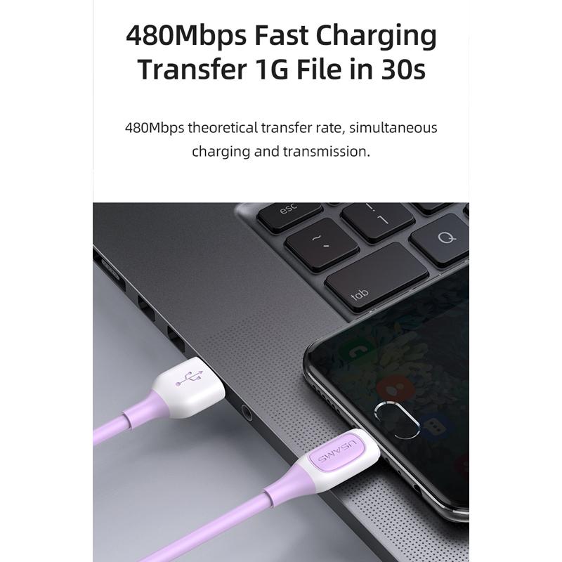 USAMS καλώδιο Micro USB σε USB US-SJ597, 2A, 1m, λευκό | eLabstore.gr USAMS καλώδιο Micro USB σε USB US-SJ597, 2A, 1m, λευκό | Καλώδια - Αντάπτορες | elabstore.gr