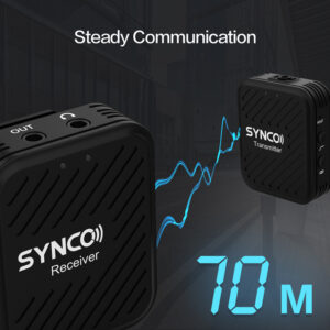 SYNCO ασύρματο μικρόφωνο G1A1 με ενσωματωμένο clip-on, 2.4GHz, μαύρο | Εικόνα & Ήχος | elabstore.gr