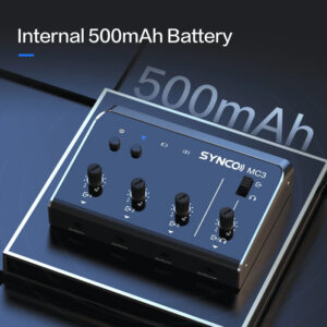 SYNCO μίκτης ήχου MC3-LITE, 4 καναλιών, Bluetooth, 500mAh, γκρι | Εικόνα & Ήχος | elabstore.gr