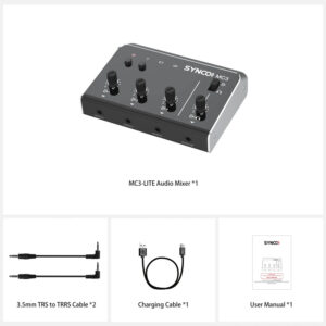SYNCO μίκτης ήχου MC3-LITE, 4 καναλιών, Bluetooth, 500mAh, γκρι | eLabstore.gr
