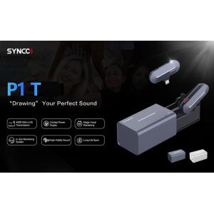 SYNCO ασύρματο μικρόφωνο P1T με θήκη φόρτισης, USB-C, 2.4GHz, γκρι | Αξεσουάρ κινητών | elabstore.gr