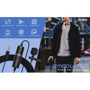 SYNCO μικρόφωνο Lav-S6E με clip-on, omnidirectional, 3.5mm, 6m, μαύρο | Εικόνα & Ήχος | elabstore.gr