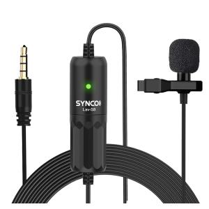 SYNCO μικρόφωνο Lav-S8 με clip-on, omnidirectional, 3.5mm, 8m, μαύρο | Εικόνα & Ήχος | elabstore.gr