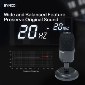 SYNCO επιτραπέζιο μικρόφωνο SY-V1M-CMIC, δυναμικό, καρδιοειδές, USB | Εικόνα & Ήχος | elabstore.gr