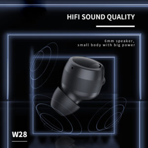 CELEBRAT earphones με θήκη φόρτισης TWS-W28, True Wireless, μαύρα | Αξεσουάρ κινητών | elabstore.gr