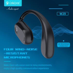 CELEBRAT earphones με θήκη φόρτισης W29, Open Wearable Stereo, μαύρα | eLabstore.gr CELEBRAT earphones με θήκη φόρτισης W29, Open Wearable Stereo, μαύρα | Αξεσουάρ κινητών | elabstore.gr