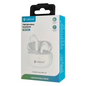 CELEBRAT earphones με θήκη φόρτισης W31, True Wireless, λευκά | Αξεσουάρ κινητών | elabstore.gr