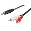 GOOBAY καλώδιο 3.5mm σε 2x RCA 51648, CU, 1m, μαύρο | Καλώδια - Αντάπτορες | elabstore.gr
