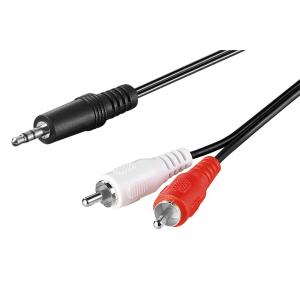 GOOBAY καλώδιο 3.5mm σε 2x RCA 51648, CU, 1m, μαύρο | Καλώδια - Αντάπτορες | elabstore.gr