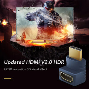 CABLETIME αντάπτορας HDMI M-F AV599, 90Degree(B/B), 4K, μπλε | Καλώδια - Αντάπτορες | elabstore.gr