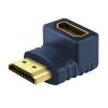 CABLETIME αντάπτορας HDMI M-F AV599, 90Degree(B/B), 4K, μπλε | Καλώδια - Αντάπτορες | elabstore.gr