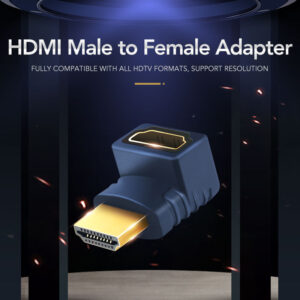 CABLETIME αντάπτορας HDMI M-F AV599, 90Degree(B/B), 4K, μπλε | Καλώδια - Αντάπτορες | elabstore.gr