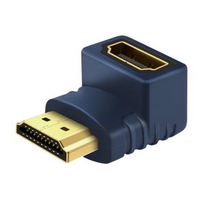 CABLETIME αντάπτορας HDMI M-F AV599, 90Degree(B/B), 4K, μπλε | Καλώδια - Αντάπτορες | elabstore.gr