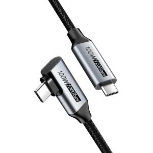 CABLETIME καλώδιο USB-C C160, γωνιακό, PD 100W, 20Gbps, 4K, 1m, μαύρο | Καλώδια - Αντάπτορες | elabstore.gr