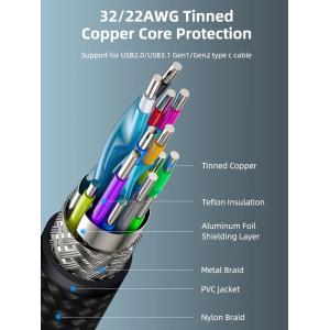 CABLETIME καλώδιο USB-C C160, γωνιακό, PD 100W, 20Gbps, 4K, 1m, μαύρο | Καλώδια - Αντάπτορες | elabstore.gr
