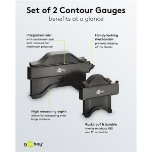 GOOBAY σετ παντογράφοι 61668, κλίμακα σε inch/cm, 130/250mm, 2τμχ | Εργαλεία | elabstore.gr