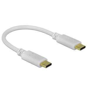 DELOCK καλώδιο USB-C 85357, 100W PD, 5A, 15cm, E-Marker, λευκό | Καλώδια - Αντάπτορες | elabstore.gr