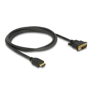 DELOCK καλώδιο HDMI σε DVI 85653, 2K/60Hz, 7.92 Gbps, 1.5m, μαύρο | Καλώδια - Αντάπτορες | elabstore.gr