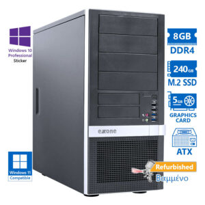 OEM Extra Tower Xeon W-2123(4-Cores)/8GB DDR4/240GB M.2 SSD/Nvidia 5GB/DVD/10P Grade A+ Workstation | Refurbished | elabstore.gr