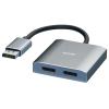 POWERTECH splitter DisplayPort σε 2x DisplayPort CAB-DP068, 4K/60Hz, γκρι | Καλώδια - Αντάπτορες | elabstore.gr